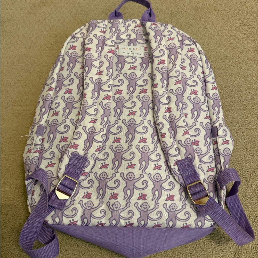 Roller Rabbit Lavender Monkey Backpack - Picture 2 of 3